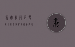我国私营企业属于什么性质（我国私营企业分为什么）