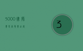 3000 律师费是否负责出庭？