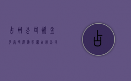 占用公司资金多长时间为犯罪（占用公司资金罪）