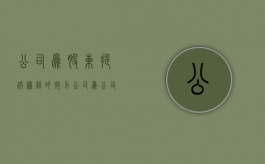 公司为股东提供担保的效力（公司为公司股东提供担保该股东可否参与表决）