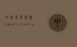 中资企业跨国并购融资方式包括哪些（我国企业跨国并购的经营战略及启示）