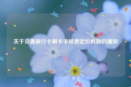 关于完善银行卡刷卡手续费定价机制的通知 关于完善银行卡刷卡手续费定价机制的通知