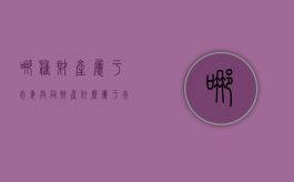 哪种财产属于夫妻共同财产（什么属于夫妻的共同财产）