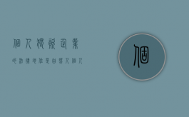 个人独资企业的法律地位是自然人（个人独资企业的法律地位如何确定）