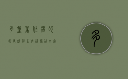 多重著作权的行使规则（著作权权利内容的双重性）