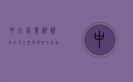 中小企业融资的方式主要有哪些（中小企业融资手段）