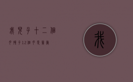 我儿子十二个月（孩子12个月是几岁）