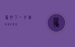 羁押下一步（办案羁押期限）