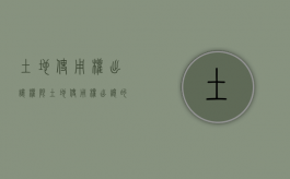 土地使用权出让权限（土地使用权出让的过程?）