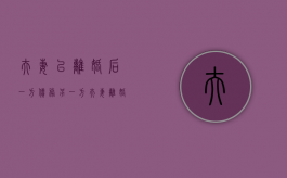 夫妻已离婚后,一方债务另一方（夫妻离婚后一方产生的债务）