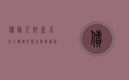 债务人财产不足以偿还欠款怎么办（债务人财产不足以清偿所有债务）