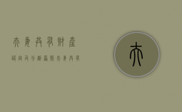 夫妻共有财产认定及分割原则（夫妻共有财产认定及分割原则是什么）