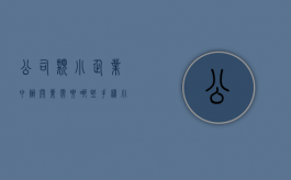 公司类小企业申办开业需要哪些手续（小型公司开业的基本流程）