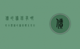 债的担保有哪些分类（债的担保体系是什么）