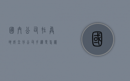 国内公司在异地成立分公司手续是怎样的程序（在异地成立分公司需要什么手续）
