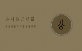 公司法人的权力（公司法人的权力和责任）