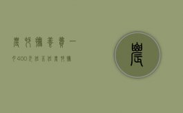 农村抚养费一月400元低不低（农村抚养费600元是多少）
