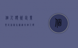 个人独资企业登记流程怎样进行？（个人独资企业如何登记）