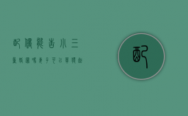 配偶能告小三重婚罪吗？（妻子可以单独起诉小三返还财产吗）