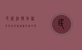 民诉法特别程序是否有管辖权（民诉的特别程序案件）