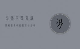 分公司变更经营范围有哪些程序（分公司变更经营范围有哪些程序规定）