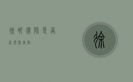 徐昕律师，是否算顶尖律师？