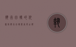 执行回转的依据（对执行回转能否提出执行异议）