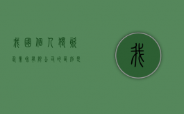 我国个人独资企业和有限公司的区别是什么（个人独资企业与有限责任公司的优缺点）