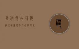 区供电公司总经理职权是如何的（供电企业总经理个人总结）