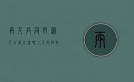 两人共同犯罪可以有未遂吗（二人共同犯罪的处罚原则）