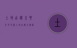 土地出让金要交多少税（土地出让金按照什么标准收税）