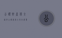 公证财产保全程序（公证处保全是什么意思）