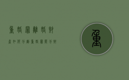 重婚罪离婚财产如何分割（重婚罪能分财产吗）