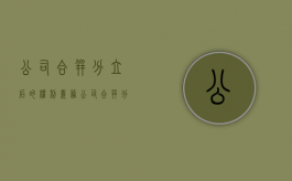 公司合并分立后的权利义务（公司合并分立的形式包括）