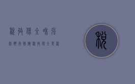 税收保全和强制执行措施（税收保全是税收强制执行的必要前提条件吗）