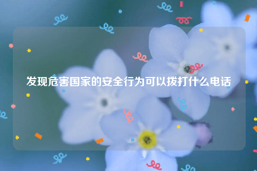 发现危害国家的安全行为可以拨打什么电话