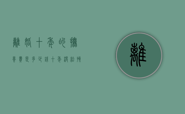 离婚十年的抚养费是多少钱（十年没给孩子抚养费怎么办）