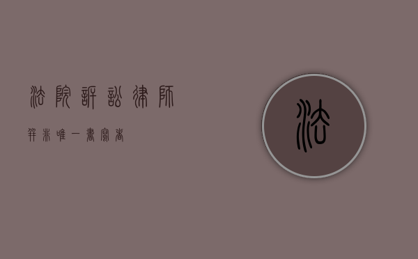 法院诉讼，律师并非唯一书写者