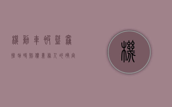 机动车被盗窃,抢劫时赔偿义务人的确定依据（机动车被盗抢期间肇事是什么意思）