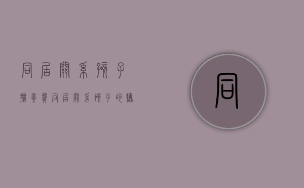 同居关系孩子抚养费（同居关系孩子的抚养权）