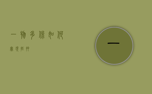 一物多保如何实现抵押？