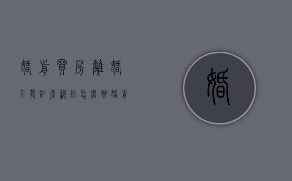 婚前买房离婚引发财产纠纷怎么办（婚前买房离婚怎么判）