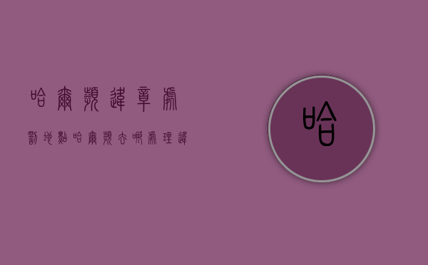 哈尔滨违章处罚地点（哈尔滨去哪处理违章罚款）
