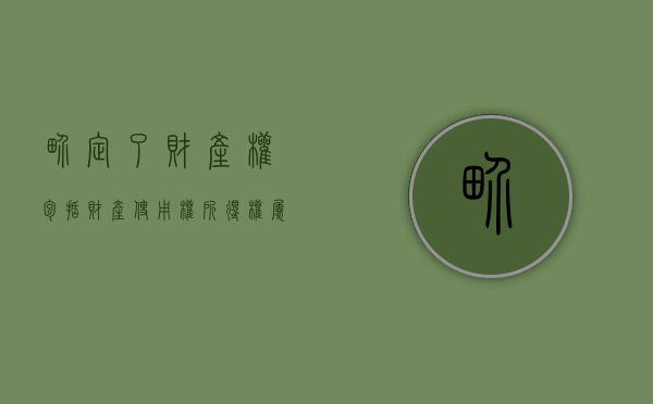 界定了财产权,包括财产使用权,所得权（属于财产权的）