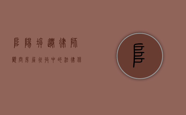 阜阳拆迁律师顾问，房屋征收中的法律保障与权益维护