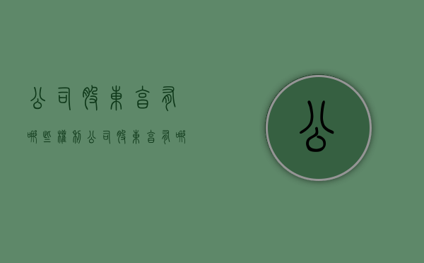 公司股东享有哪些权利（公司股东享有哪些权利和义务）