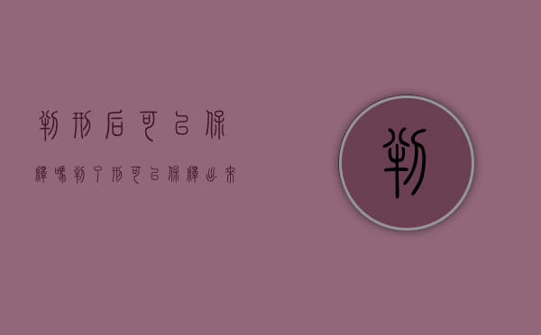 判刑后可以保释吗（判了刑可以保释出来吗）