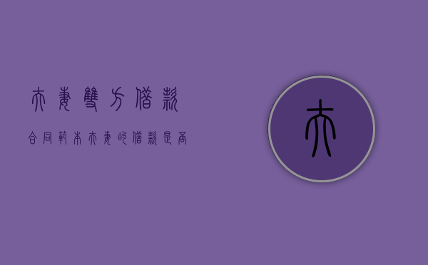 夫妻双方借款合同范本（夫妻的借款是否有效）