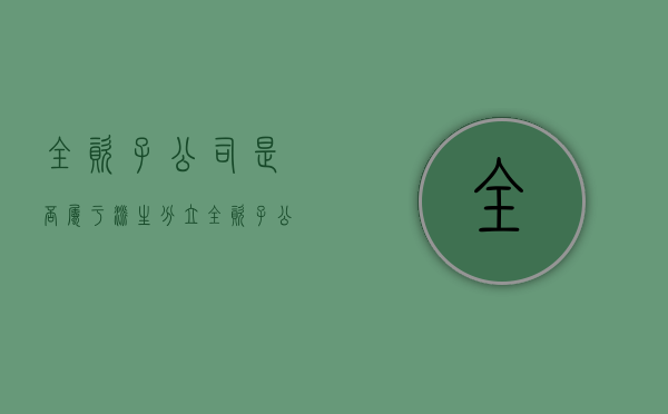 全资子公司是否属于派生分立（全资子公司的含义）