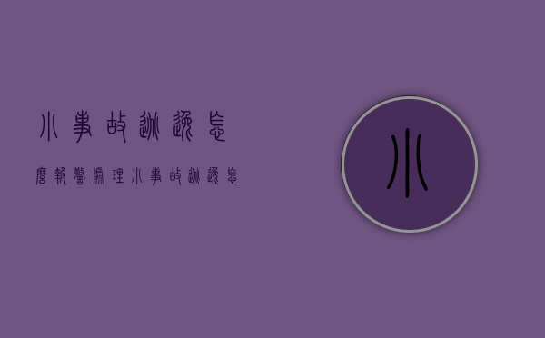 小事故逃逸怎么报警处理（小事故逃逸怎么报警电话）